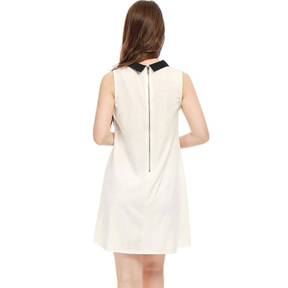 PeterPan Black Collar Sleeveless Jersey Mini Dress - Picture 3 of 5